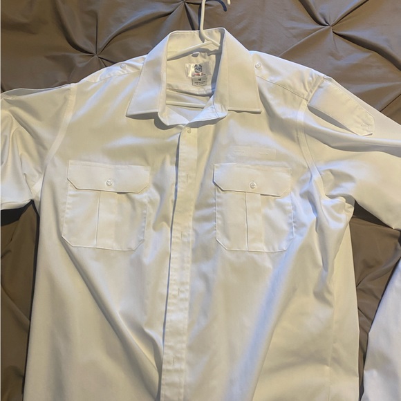 Two M and H Uniform Pilot Shirts (Long Sleeve) Neck Size 18 - Picture 1 of 3